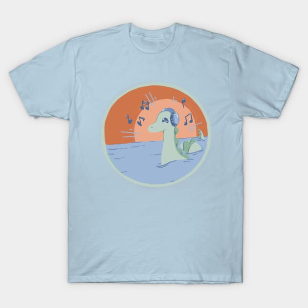 Modern Cryptids: Nessie Headphones T-Shirt by Elisa_Arts